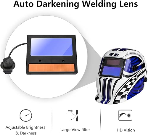 Miniatura 8 de Watris Veiyi Lente de soldadura de oscurecimiento automático, panel de lente de soldadura solar, lente de máscara de casco de soldadura para