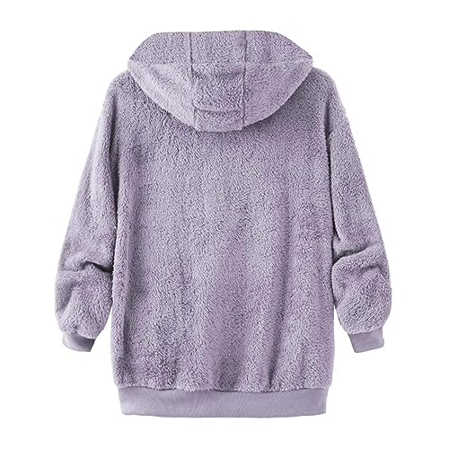 Oversized Fuzzy Fleece Jackets For Women 2025 Fall Fashion Solid Color Faux Fur Cardigan Coat Shaggy Warm Winter Outerwear4
