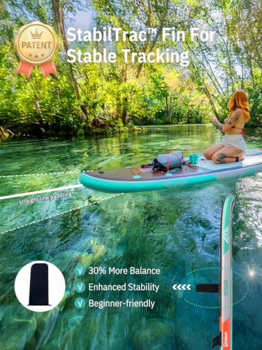 Image of Niphean (Extra Large) Inflatable Paddle Board, SUP for 2+1 People /Family 500lbs Capacity Stand Up Paddle Board with SUP Accessories, StabilTrac Fin Non-Slip Paddleboard for Adults