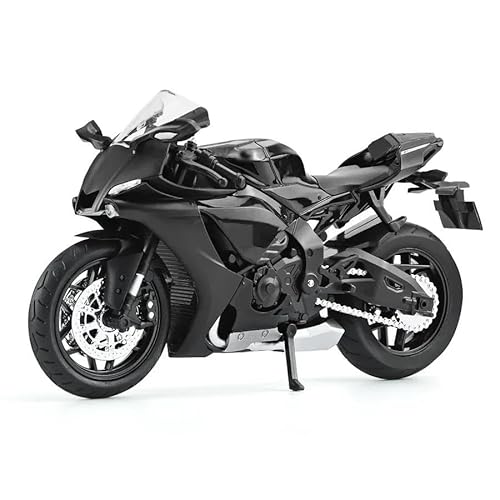 ヤマハYZF-R1合金ダイキャストバイクモデル車両コレクター玩具と互換性あり。バッテリーは含まれていません。(Black)