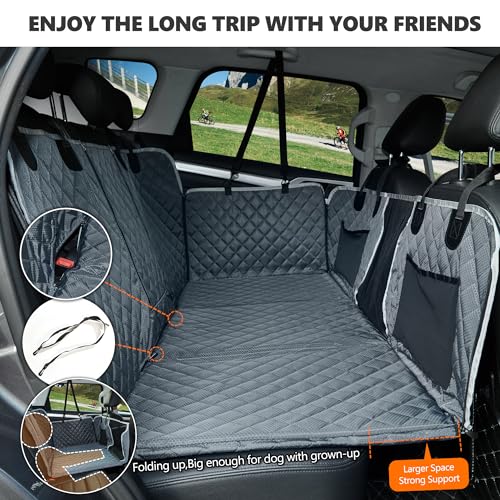 Image of ANOSOSPECIAL Back Seat Extender,Dog Car Seat Cover,Waterproof Pet Hammock Travel Bed,Durable Camping Air Mattress,Non Inflatable Car Bed Mattress Easy Clean for SUV Truck (Grey)