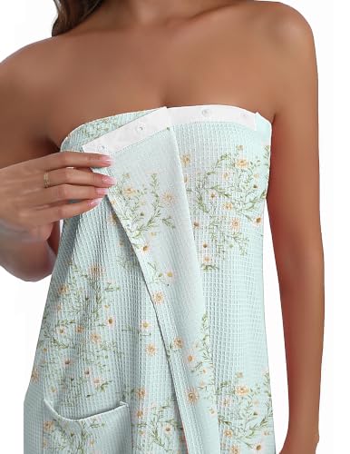 Image of Ekouaer Waffle Robes For Women Bath Wraps Lightweight Bathrobe