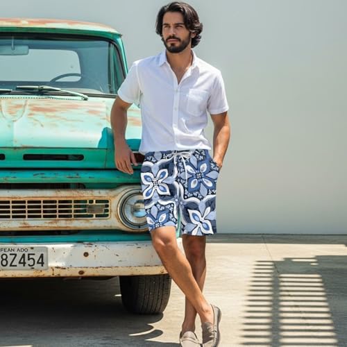 Mens Swim Trunks Quick Dry Board Shorts Breathable Fit Hawaii Mesh Beach Shorts Bathing Suits2