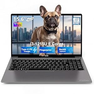 NIMO Portátil FHD IPS de 15.6 pulgadas, Core i3-1215U (beat R3 5300U, R3 7320U), 8 GB de RAM 256 GB SSD, teclado retroiluminado, lector de huellas dactilares, WiFi 6, portátil delgado y ligero para estudiantes, hogar y negocios