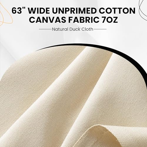 Image of AK Trading CO. | Premium 7oz Natural Cotton Duck Canvas Fabric | 60'' Wide | Arts & Crafts, Upholstery, Home Projects - Lightweight & Durable - Perfect for Crafts, Apparel, and Decor - 50 Yards