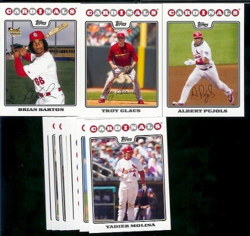 St. Louis Cardinals Baseball Cards - 5 Years Of Topps Team Sets 2007,2008,2009,2010, & 2011 - Includes ALL regular issue Topps Cards For 5 Years - Includes Stars, Rookie Cards & More!