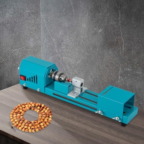 Mini Wood Lathe Machine, Aluminum Alloy Polishing Tool, Speed Adjustable Rotary Tool for Wood Polishing, Grinding, Cutting - 4000-9000 RPM