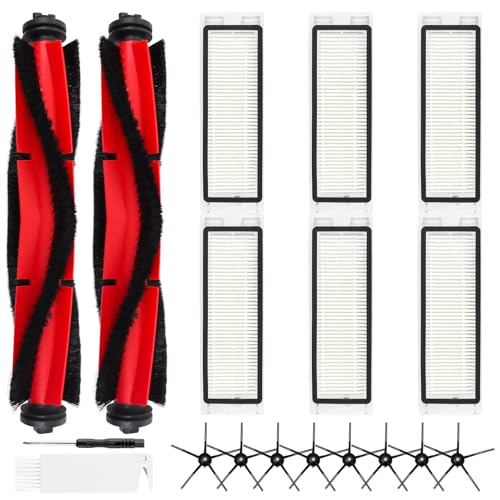 Image of Q5+ Replacement Parts for Roborock Q5 / Q5+ Robot Vacuum | Only Fits Q5 / Q5+, NOT for Other Models. 2 Main Brushes, 6 Filters, 8 Side Brushes, 1 Cleaning Brush & 1 Screwdriver
