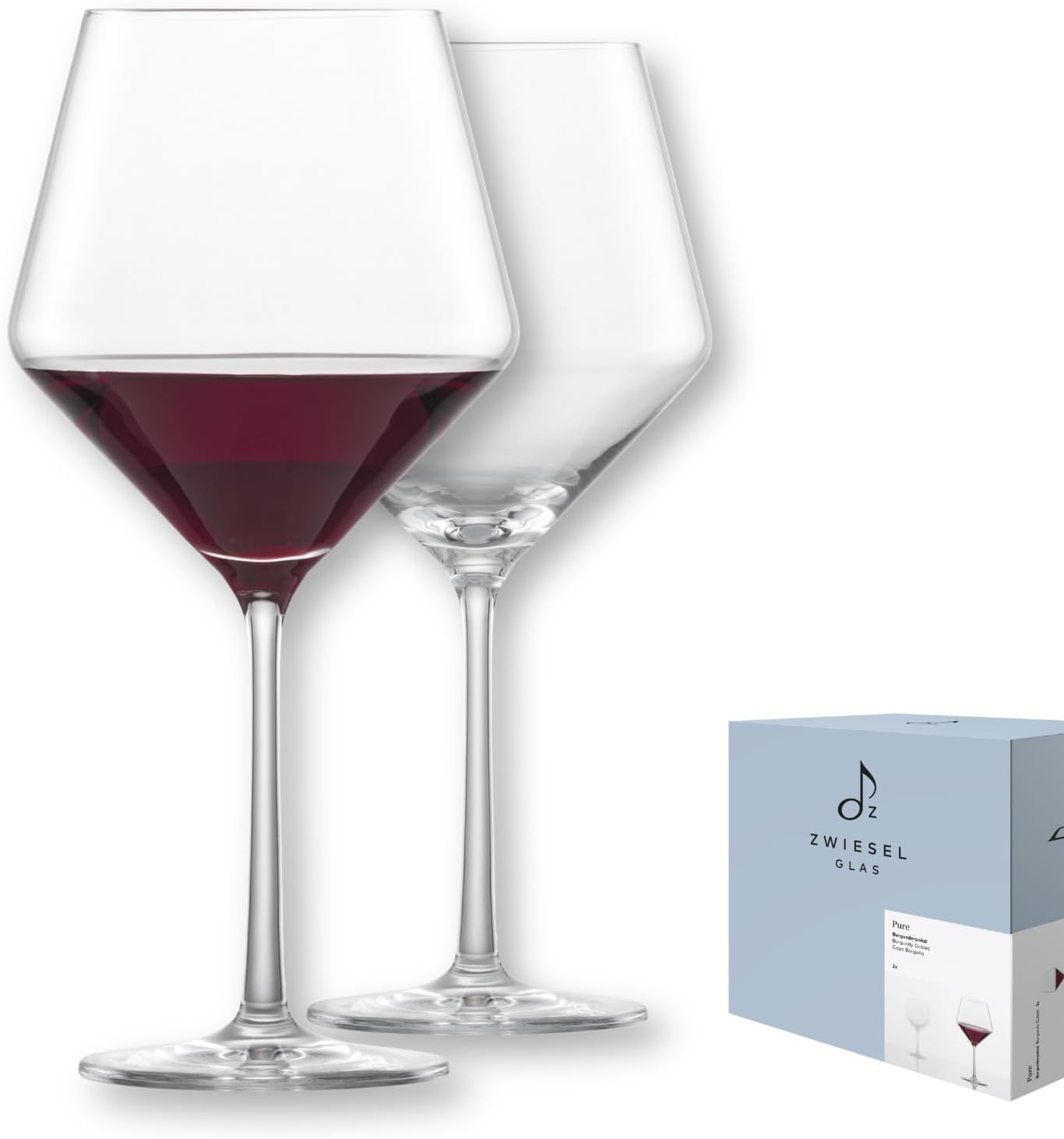 Burgundy Red Wine Glass Pure (Set of 2), Graceful Burgundy Glasses for Red Wine, Dishwasher Safe Tritan® Crystal Glasses, Made in Germany (Item No. 122322)