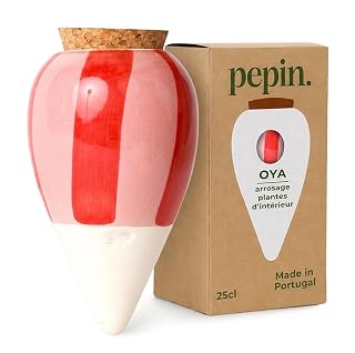 Pepin olla 25 cl en terre cuite rayée rose et rouge