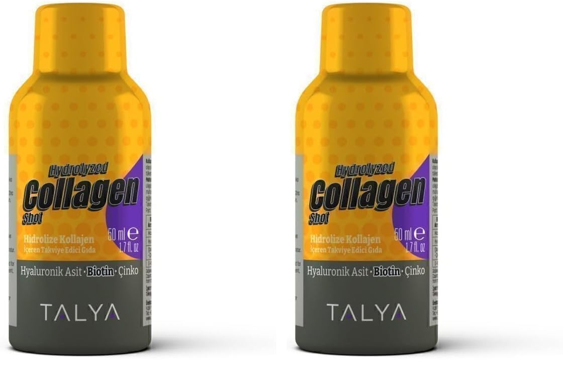 Talya Kollajen Shot Hidrolize Kollajen İçeren Takviye Edici Gıda, 50 ml 2li paket