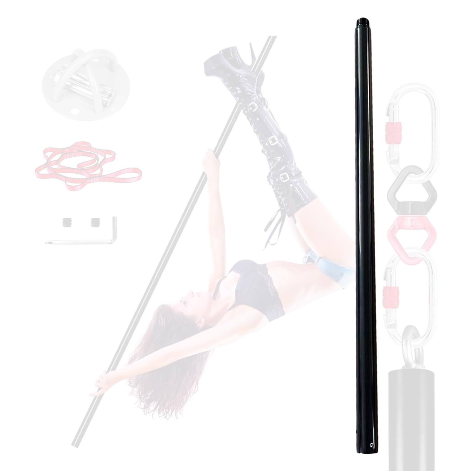 Poste de baile aéreo giratorio 360 con tubo de extensión