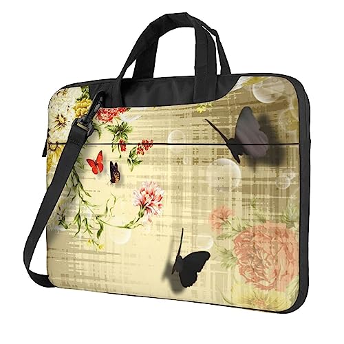 Sac bandoulière ordinateur étanche fleurs aux finitions soignées durables