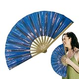 Ruyeiig Handlüfter für Frauen faltbar, Handlüfter faltbar - Großes Handfanhandwerk für Frauen - Chinesische japanische Foto -Requisiten Modezubehör für tanzende Cosplay -Hochzeitsfeierdekorationen