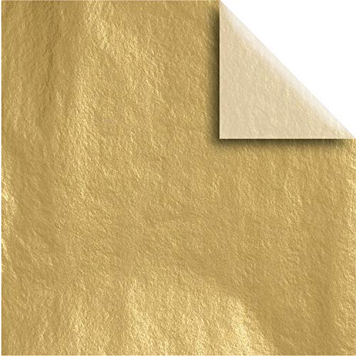 Jillson Roberts Metallic Matte Gift Tissue 20" x 26" for Wrapping and Gift Bags, Gold, 48 Folded Sheets