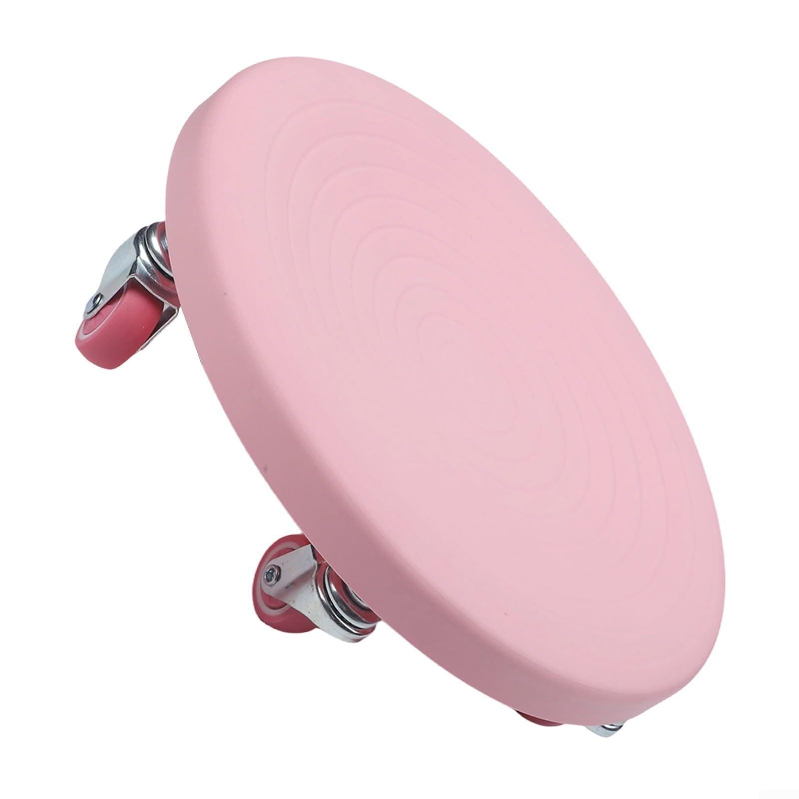 Quiet - Rodillo de ejercicio abdominal de 6 ruedas para entrenamiento de abdominales, antideslizante para el hogar con cojín, quemador de grasa del vientre, color rosa