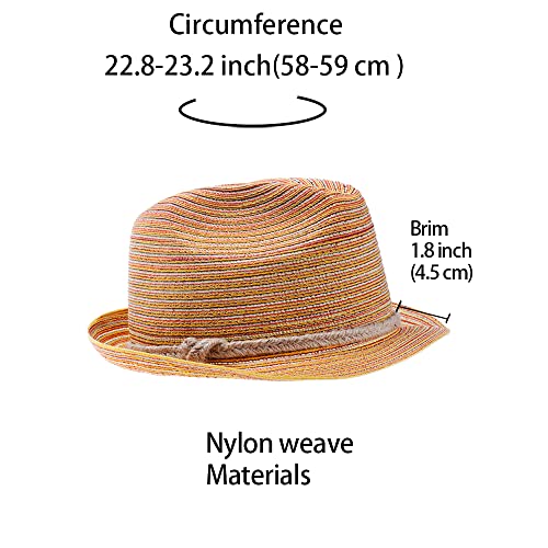 2/6 Pcs Summer Mesh Fedora Lady Trilby Panama Hat Cool Breathable Foldable Sun Beach Straw Short Brim Cap For Men Women Colorful #TOP1