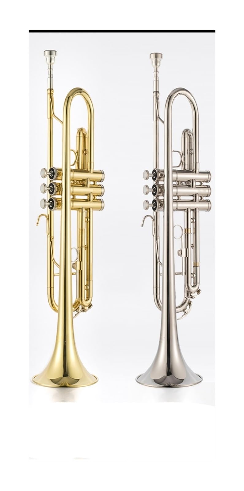trąbka instrument Trąbka złoto srebro B płaski test wydajności na poziomie podstawowym(Color:Silver)