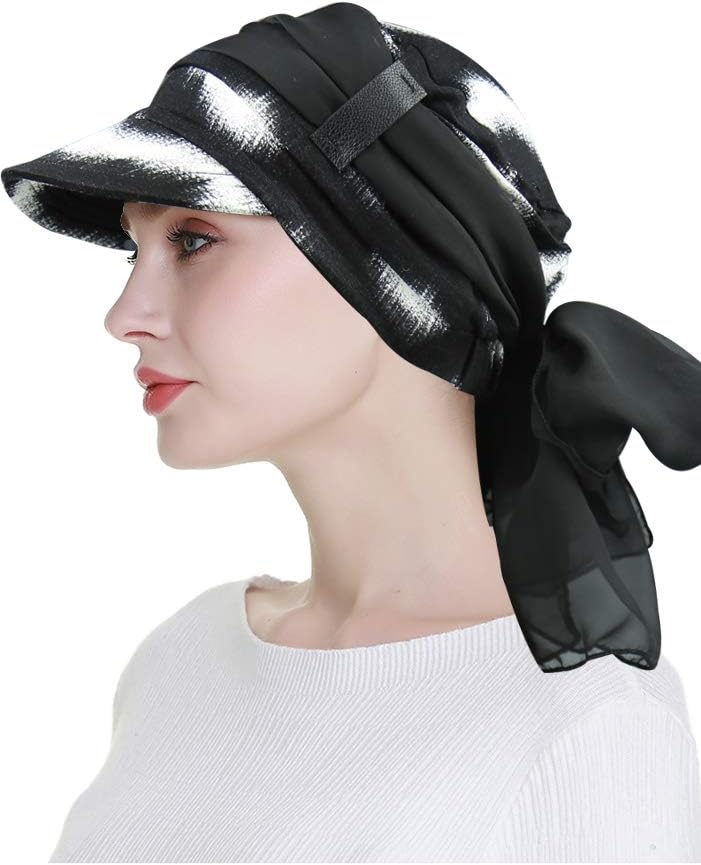 Newsboy Cap for Women Chemo Headwear with Scarfs Hair Loss Available All Year - Image 4