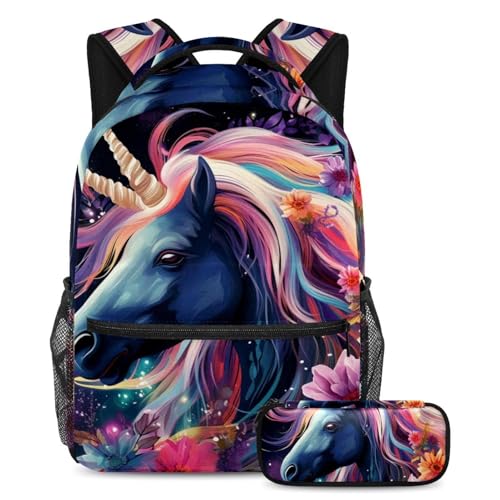 Sacs à dos pour garçons et filles motif licorne colorés sac d'école adolescents et voyages