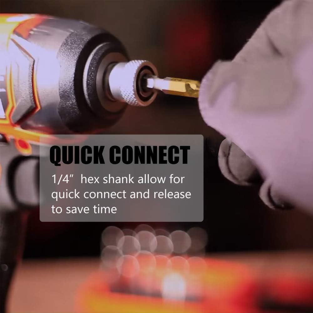 Onе-Dау Sаlе: Uр tо 40% оƒƒ Hymnorq Titanium Coated High Speed Steel 6542 (M2) Metric 1/4 Hex Shank Spiral Flute 2-in1 Combination Drill and Tap Bit M3-M10 Set of 6pcs for Tapping Aluminum Plate Wood Copper Plate Iron Plate