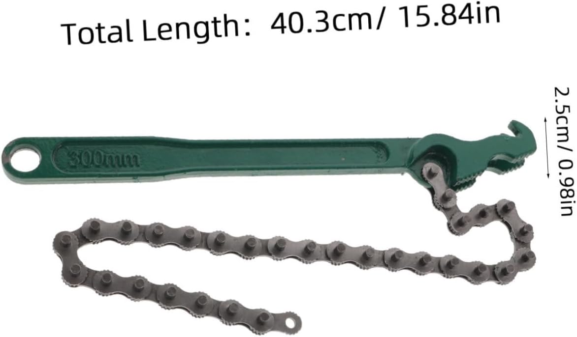 Chain Wrench Tool for Oil Filter Water Filter Removal Non- Grip Professional Spanner for Plumbing and Auto Repair Tasks