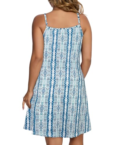 Image of JOELLYUS Womens Spaghetti Strap Dress Summer Dresses Beach Cover Ups Casual Sundresses with Pockets 2026