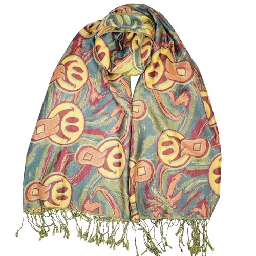 Two Tone Vintage Jacquard Paisley Women's Pashmina Shawl Wrap Scarf