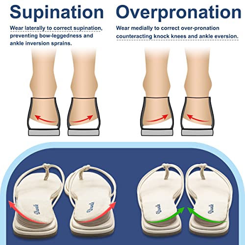 Urwalk 3 Layers Adjustable Supination & Over Pronation Corrective Shoe Inserts Medial Lateral Heel Wedge Lifts Self-Adhesive Gel Insoles For Foot Alignment thumb #1