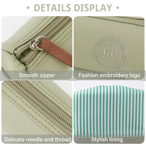 Image of EASTHILL Small Pencil Case Pencil Pouch Stationery Pen Bag Office Supplies for Girls Women-Green