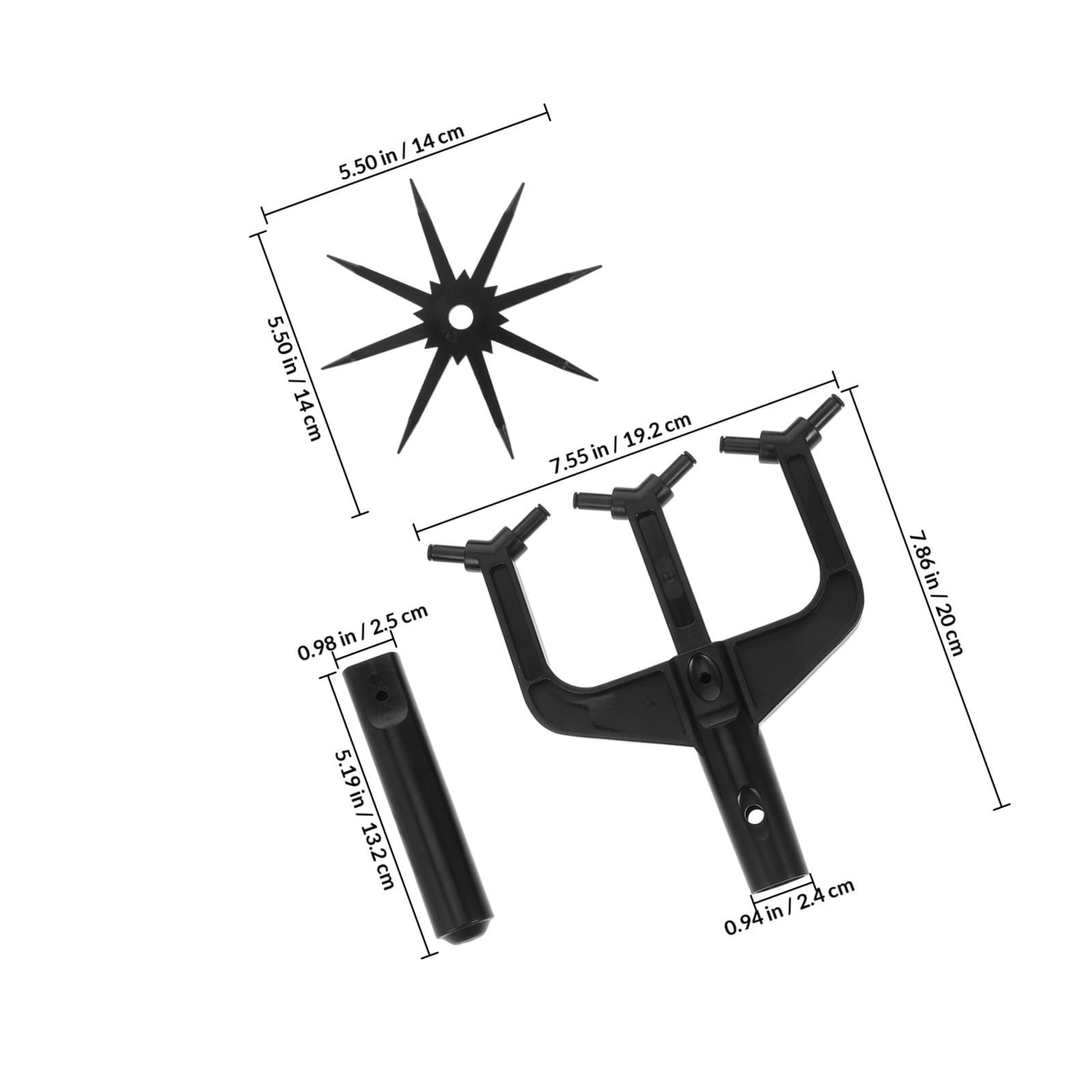Motoculteur Rotatif Jardin avec Griffe, Kit Scarificateur Léger en ABS, Outil d'Aération et Ameublissement de Sol, Adapté à Pelouses et Jardins