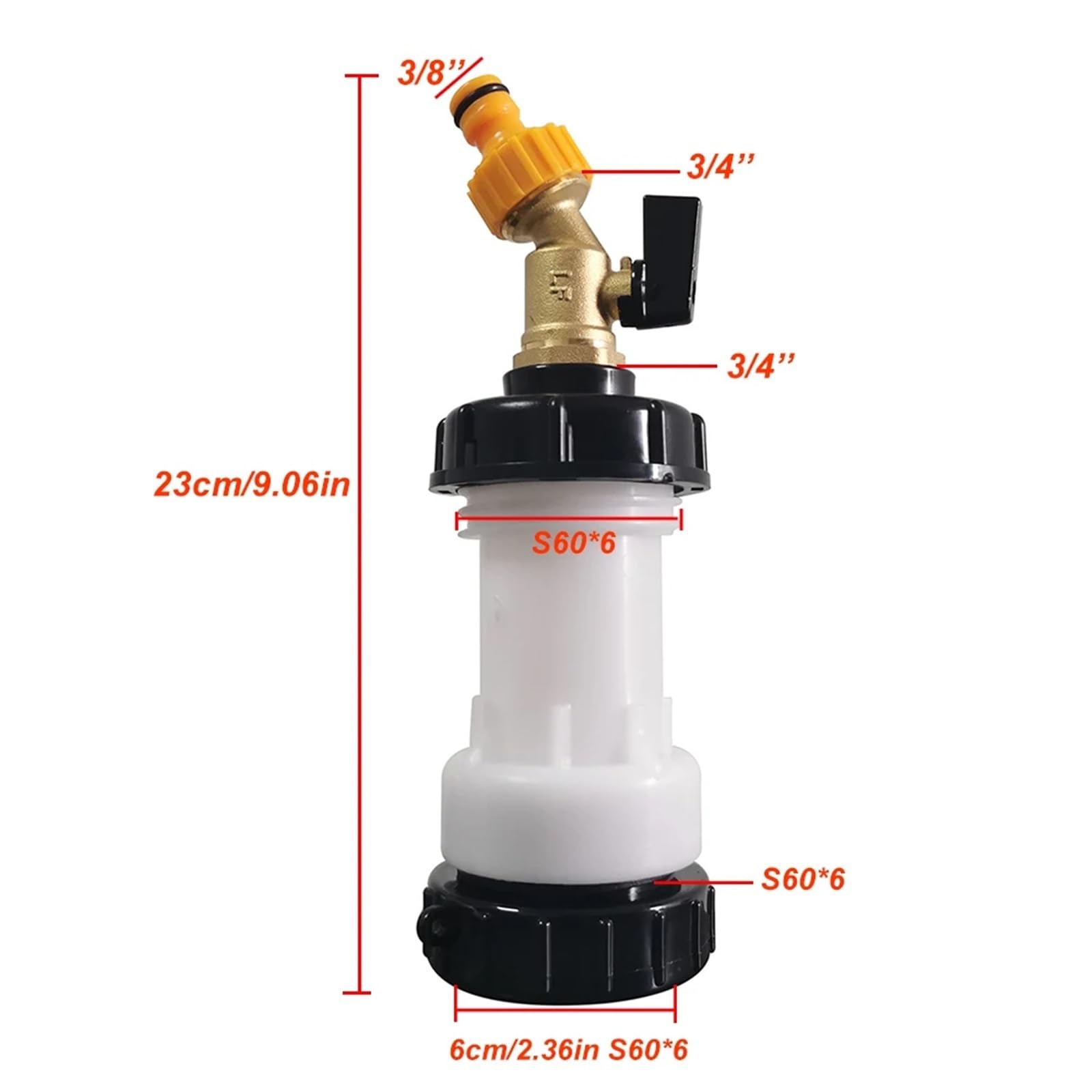 1 zestaw 5 sztuk uniwersalny smoczek IBC S60 * 6 wiadro adapter do kranu zestaw zaworów miedzianych akcesoria do podlewania złącze rury wodnej