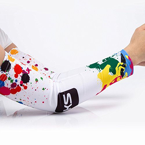 J-Jinpei Mangas del Brazo Protección UV Ciclismo Bike Deporte Golf Correr - 1 Par (XL, Mezcla de Colores)