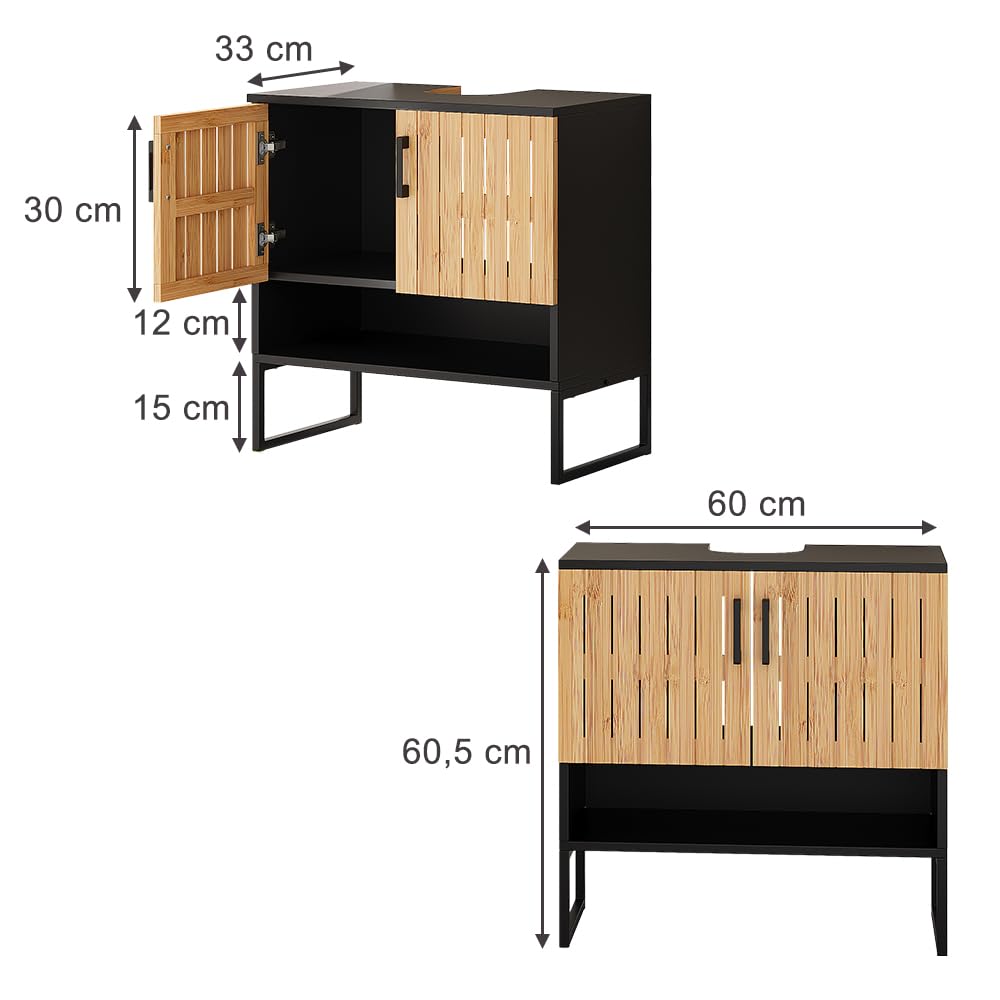 Vicco Szafka pod umywalkę "Vayra", Bambus, 60 x 65.5 cm