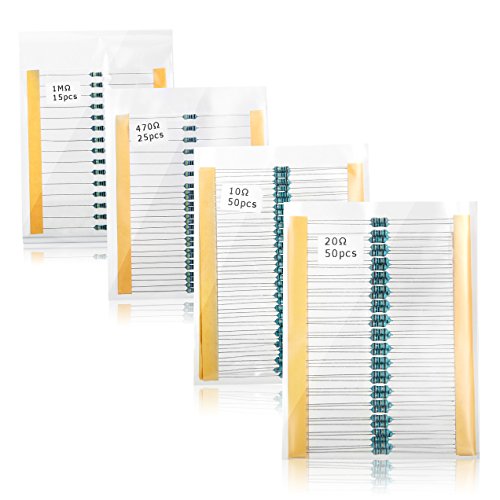 DEYUE 0 Ω to 1 Mega Ohm Resistors Assortment Kit of 1 Percent Tolerance| Metal Film Resistor/Variety Pack of 605 Pcs/Plastic Box | Fits Excellently to Breadboards/Arduino Projects - Thumbnail 2