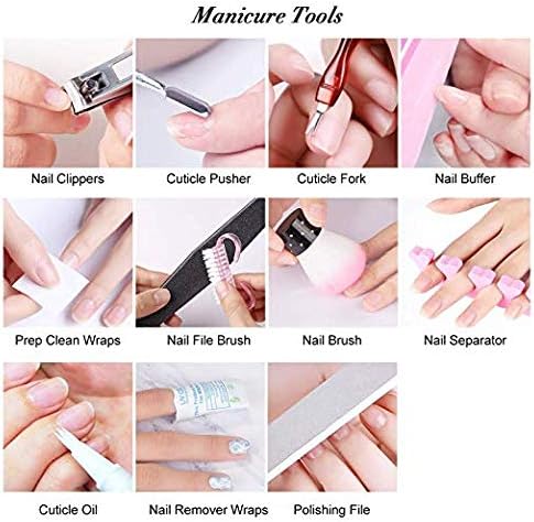 Maphie Gel Nail Starter Kit with Nail Light, Mini 6ml Soak Off Gel Nail Polish, Top and Base Coat, Nail Art Manicure Tools Set