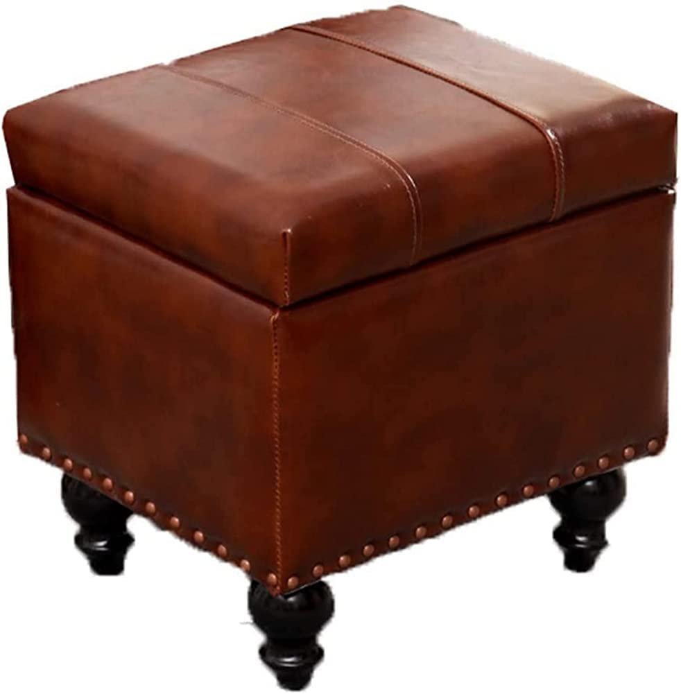 Repose-pieds boîtes de rangement en cuir pour un salon chaleureux et rangé