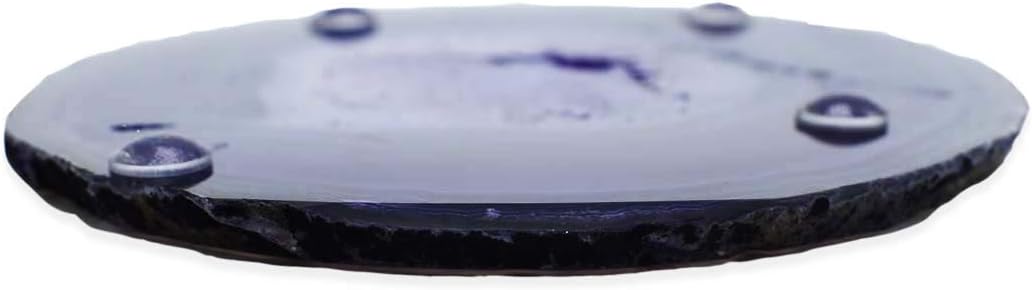 Nature's Decorations Purple Agate Stone Coasters - Set of 4, Polished Geode Drink Mats for Dining & Coffee Table & Kitchen Geode Decor Non-Toxic 3.5-4" Diameter