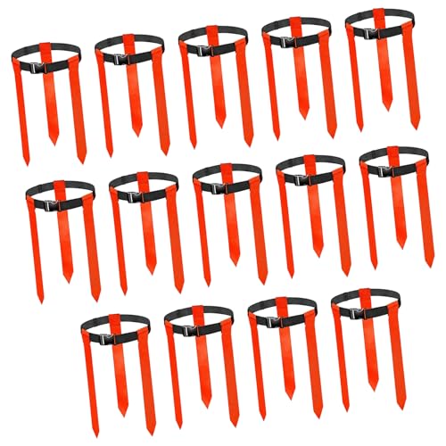 BELOWSYALER 14Pcs Football Flag Belt Soccer Buckle Belt with 3 Detachable Streamers for Team Sports and Games