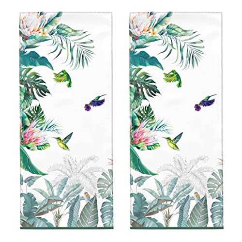 Hummingbird Palm Leaf Towel Bath Hand Towel Absorbent Face Towels For Bathroom Gym Yoga 2 Pack (12 X 27.5 Inches) #TOP1