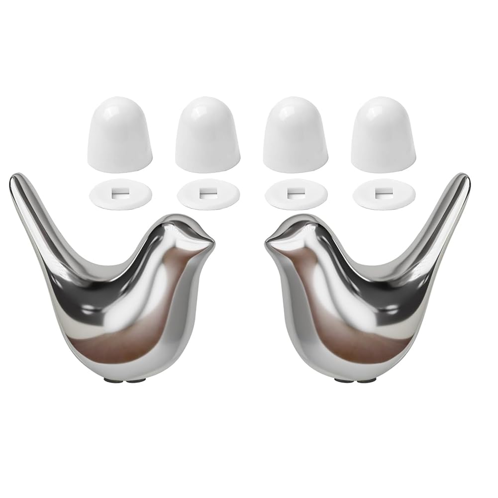 CTRLZS Ceramic Birds Toilet Bolt Covers(2sets) Universal Toilet Bolt Caps(4Packs), Cute Decorative Floor Cap