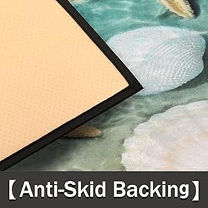 Summer Beach Half Round Door Mat, Starfish Shell Floor Mat Non-Slip Half Circle Area Rug Washable Runner Mat for Living Room Bedroom Indoor Outdoor Entry for High Traffic Areas Summer Beach Half Round Door Mat Starfish Shell Floor Mat Non Slip Half Circle Area Rug Washable Runner Mat for Living Room Bedroom Indoor Outdoor Entry for High Traffic Areas