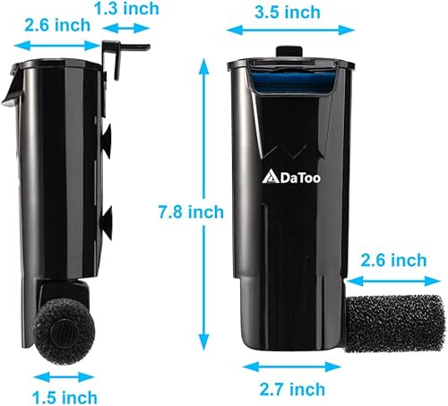 Miniatura 2 de Filtro de alimentación para acuario en tanque ultra silencioso pequeño filtro de tanque de peces 5 W para acuario tanque de 10 a 20 galones, 1 año