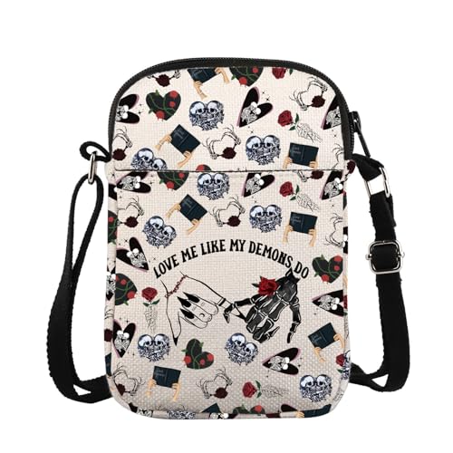 Enemies To Lovers Crossbody Purse Bag Gothic Lovers Messenger Bag Gothic Valentine Gift Gothic Wedding Gift Skull Hands Gift