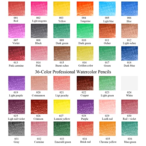 36-Color Watercolor Pencils, Water Color Pencils Set, Artist Drawing Pencils, Colored Pencils For Adult Coloring, Sketch Drawing Pencil Art Supplies, Coloring Pencil Set For Painting,Teens, Child #TOP1