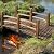 HOMEDIARY Fir Wood Garden Bridge, Outdoor Stained Finish Arc Footbridge Walkway with Double Safety Railings, Decorative Pond Bridge Landscaping for Backyard Farm Garden Creek Pond Decor, Carbonized