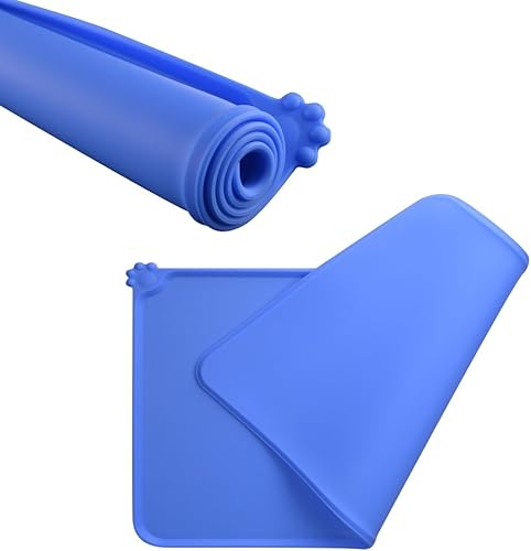 Miniatura 10 de Tapete de comida para perros, tapete de silicona antideslizante para alimentación de mascotas, mantel individual impermeable para perros pequeños