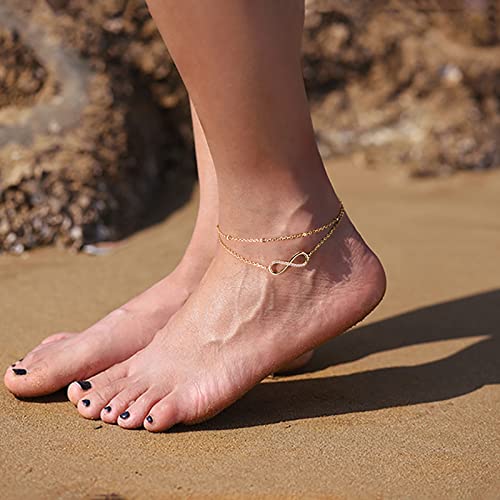 Fine Facets S925 Sterling Silver Layered Infinity Symbol And Satellite Chain Pave Cubic Zirconia Woman Rhodium Plated Heart Charm Anklet Bracelet Honest Mantra Sa16-P #TOP2