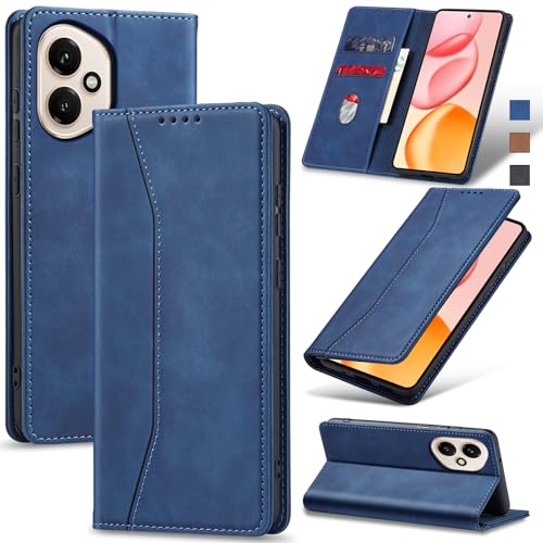 Image of Jasonyu Cover for Honor 400 Flip PU Leather Case, Book Wallet Cover, Stand Function, Magnetic, Card Slots, TPU Bumper Case (Blue)