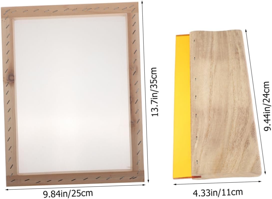 LALAFINA 1set Wood Rubber Screen Printing Scraper Squeegee Shirts Bags and Posters Wooden Ink Scraper for Screen Printing Supplies for Graphic and Textile Applications